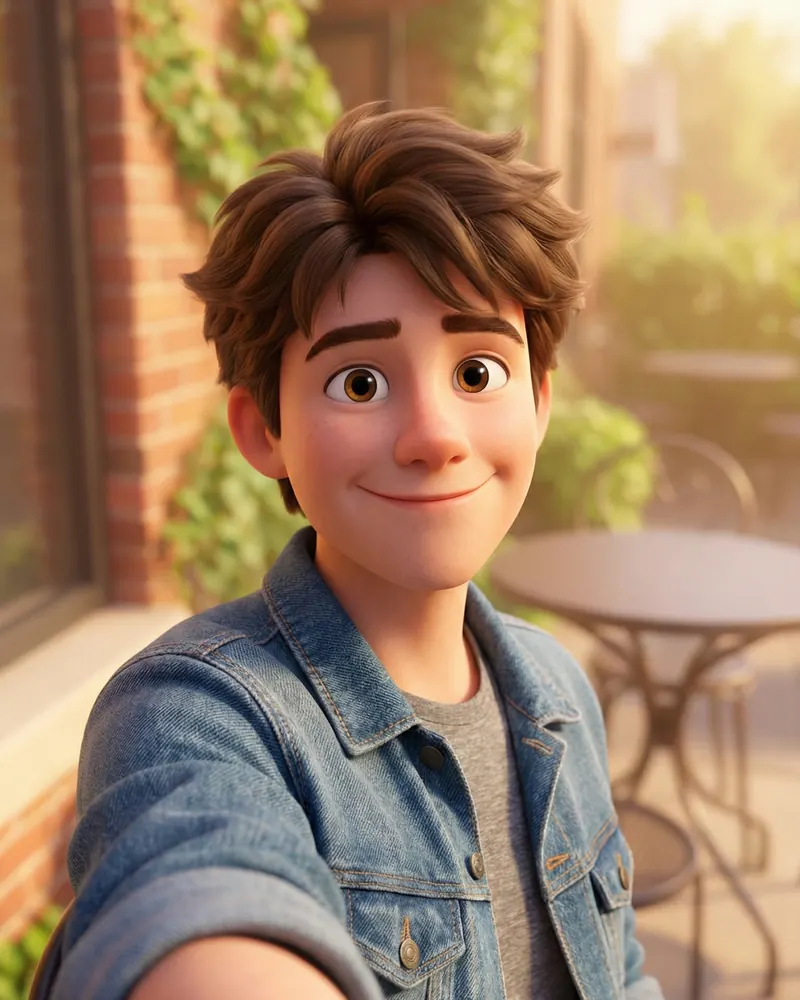 The same photo in the 3D cartoon look